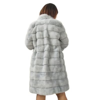 China Beautiful style slim fit even viable over the knee mink fur coat for sale