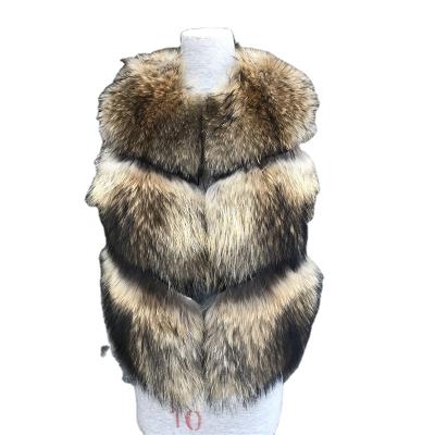 China 2022 Sustainable Factory Price Real Raccoon Fur Vest For Women for sale