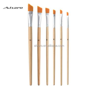 China Student 6pcs Watercolor/Color Painting Art Paint Brush Acrylic Acrylic/Oil Paint Brush Wood Handle Nylon Blistle Brush for Art Drawing for sale