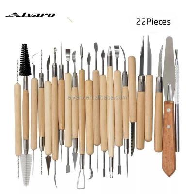 China Wax Tools 22pieces Art Craft Tools Accessories Ceramics DIY Art Clay Pottery Tool Clay Pottery Carving Sculpture Tools for sale