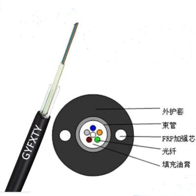 China Factory Supply Black GYFXTY 0utdoor High Quality Polyethylene (PE) Fiber Optic Cable 4 Core for sale