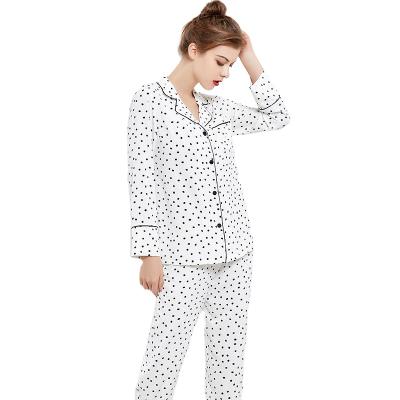 China Classic Summer QUICK DRY Polka Dot Leisure Pj Set Ladies Nightgowns Pajama Set Sleep Wear Sets for sale