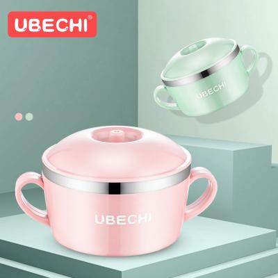 China Freshness Keeping Baby Two Handle Easy-Grib Cup With Lid BPA Free High Quality Stainless Perfect For Toddlers for sale