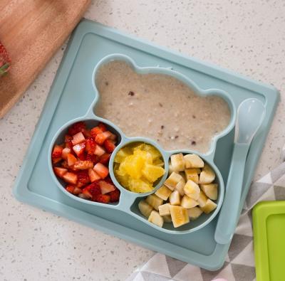 China Sustainable Animal Shape Non-slip Silicone Feeding Tray&bowl For Toddlers And Baby for sale