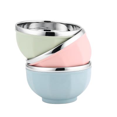 China Food Grade Sustainable Premium Colorful Kids Bowls Stainless Steel Serving Bowls for sale