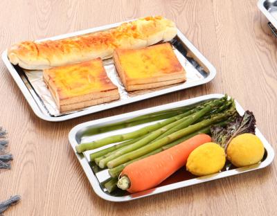 China Stainless Steel Buffet Dinner Rectangle Tray Serveware Tray Baking Dish 31.5*21.5*2cm for sale