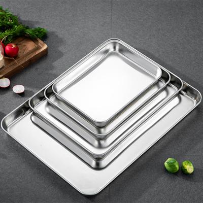 China Janpanese style premium multifunctional stainless steel food serving tray 23.5*17.5*2.5cm for sale