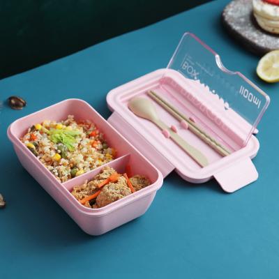 China Sustainable biodegradable wheat straw bento tiffin box food storage container office student potluck lunch box for sale