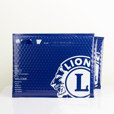 China Manufacturer Custom Logistics Shipping Blue Shinny Metallic Bubble Mailer for sale