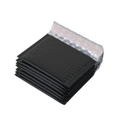 China 2021 Courier Bag Wholesale Customized Printed Mailing Padded Envelope Matt Metallic Air Bubble Mailer Black for sale