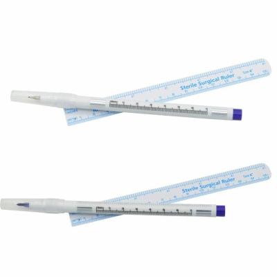 China Disposable Permanent Makeup Accessories 0.5mm Surgical Skin Marker Pen With Ruler for sale