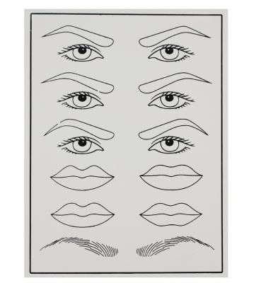 China Eyeliner Permanent Makeup Practice Skin Sheet Shape Pad 20.5cm x 15cm x 0.15cm for sale