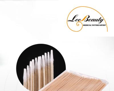 China Wood Cusp Cotton Swab Disposable Hygienic Products For PMU & Microblading for sale