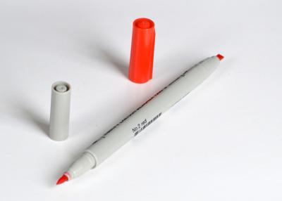 China Red Double - Headed Alcohol Based Ink Marker Pens With Broad / Brush , 7.5cm Length for sale