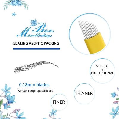 中国 C12半永久的な構造の眉毛の入れ墨の針Flexi Microblading 0.18mm 販売のため