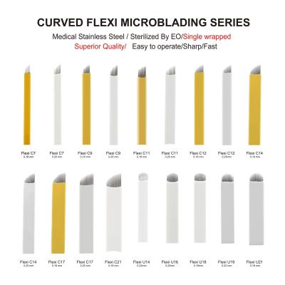 中国 0.18mm EOのPMU、Meidicalのためのガスによって殺菌する眉毛の入れ墨のFlexi Microbladingの刃 販売のため