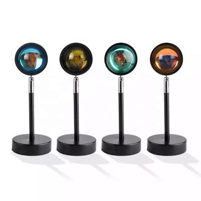 China Modern USB Bedside Smart Night Lights Projection Atmosphere Lamp Led Projector Floor Lighting Rainbow Sunset Light With Tripod for sale