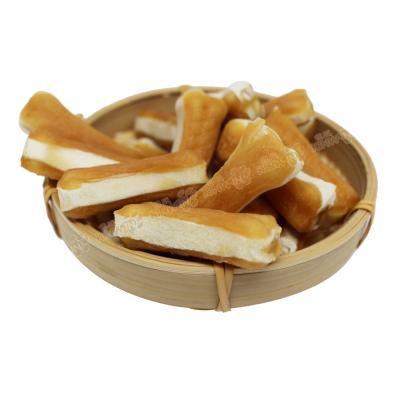 China Sustainable Dry Dog Food Chicken Wrap Pressed Rawhide Bones Dog Treats Dog Bones For Chews for sale