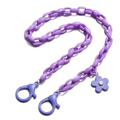 China Environmental Friendly Kids Anti-lost Creative Face Msks And Colorful Glass Holder Flower Chain Neck Strap Lanyard for sale