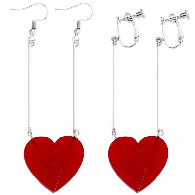 China JoJo's Bizarre Adventure Earrings Clip Environmentally Friendly Resin Heart Shaped Earrings for sale