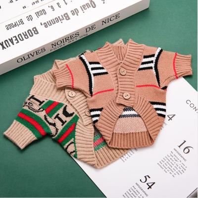 China Teddy Brand Fashion Cute Patter Sustainable Luxury Knit Cardigan Pet Clothes Dog Sweaters For Small Dog for sale