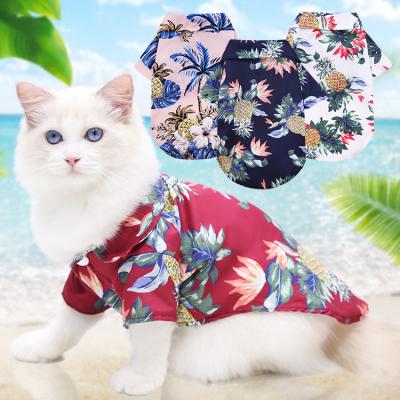 China Viable Hawaiian Style Puppy Cat Floral Dog Shirts Clothes Summer Dog Shirt for sale