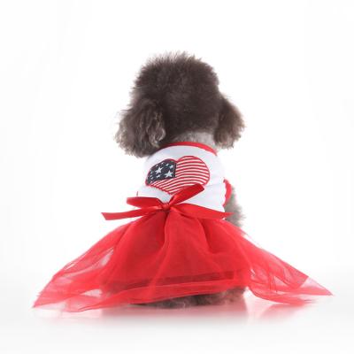 China 2021 Viable Luxury Cute Dog Dress Clothes Wedding Red Summer Dog Dress For Dogs for sale