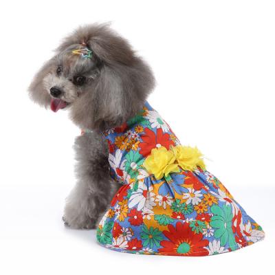 China New Design Beautiful Cute Viable Spring Summer Little Princess Pet Dog Froal Stripe Costume Tutu Dress for sale