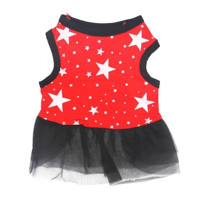 China Viable Manufacturer Wholesale Red Cotton Handcrafted Pet Accessories Clothes Dog Dress for sale