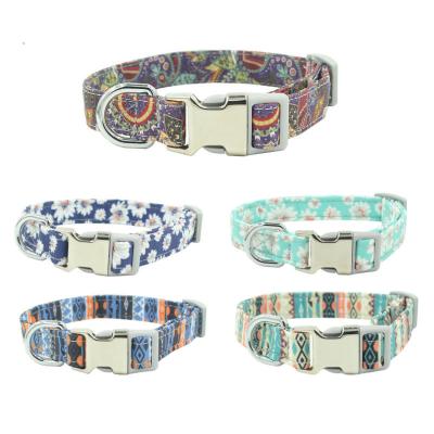 China 2021 Dog Training Fashion Print Collar Dog Collar Metal Personalized Luxury Rechargeable Buckle for sale