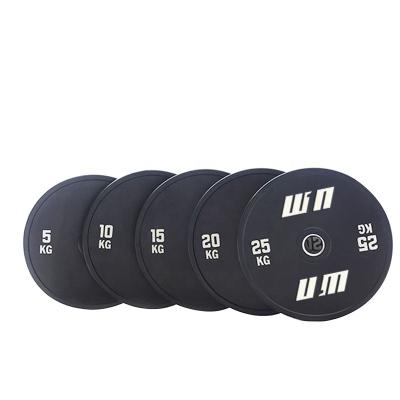 China W1NSPORTS Safe Multiple Weight Black Rubber Weight Plates Set For Gym Training Bumper Plates for sale