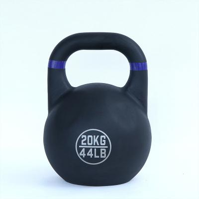 China Universal Competition Kettlebell Style Matte Black Pro With Color Circle Professional Gym Fitness Sports Equipment Powder Coated Steel for sale