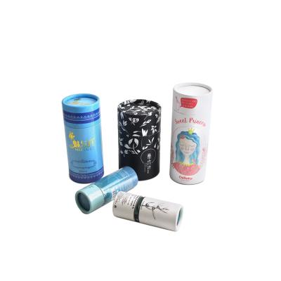 China Recyclable Custom Full Colors Paper Printing Round Cardboard Gift Box Paper Tube With Lid for sale