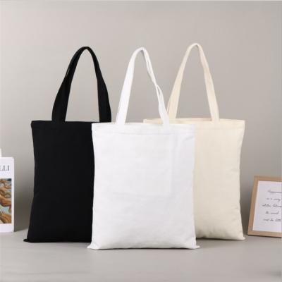 China Promotional Personalized Reusable Cotton Handled Cotton Canvas Bag White Reusable Shopping Bag for sale