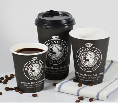 China paper & Disposable Cardboard Double Wall Stamped Custom Coffee Mug 8oz 12oz With Lid for sale