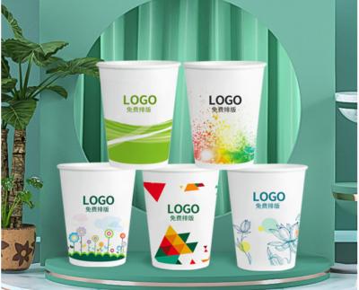 China Disposable custom printed food custom paper cup logo water cup thickened office paper cup for sale