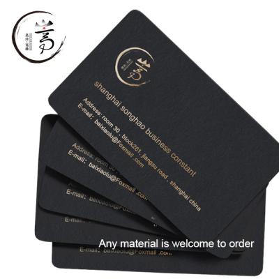 China Double Side Hot Elegant Gilding Corner Stamp Business Card Gold Silver Foil + Round Finishing Double Sided Black Card for sale