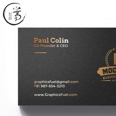 China paper & High Quality Customized 2021 Or Double Cardboard Black Paper Sid High End Business Business Cards Hot Stamping for sale