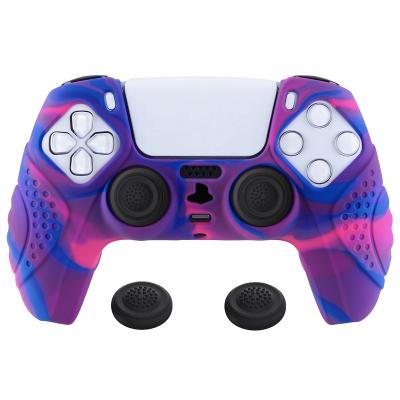 China Mixed Color Camouflage Silicone Case Cover Custom Soft Silicone Skin Cover for PS5 Controller Protector with Gamepad Thumb Grips Covers for sale