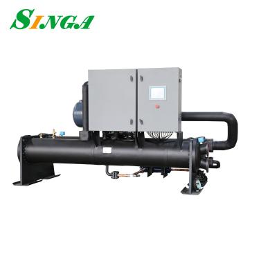 China Singa Hotel Office Building Flooded Screw Type Water Cooled Water Chiller for sale