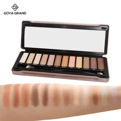 China Waterproof 2022 New Products 12 Colors Make Up Shiny Nude Eyeshadow Palette Eyeshadow Palette Private Label for sale