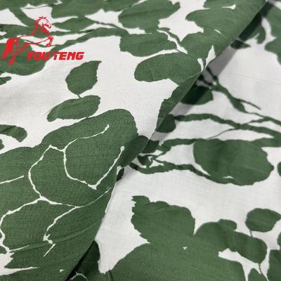 China YouTeng Newly Developed Floral Print Woven Crinkle Cotton Fabric Shrink-Resistant 60S Salt Shrink Fabric Dye For High-end Fashion Garment for sale