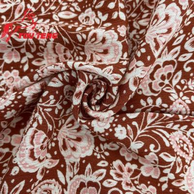 China Custom 100% Rayon Crepe Fabric 3024 Moisture-absorbent Pleat Bohemian Fabric Screen Print Pleated Fabric For Garment Dress Clothing for sale