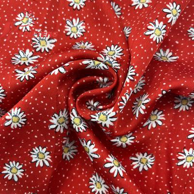 China Flame Retardant 100% Polyester 50Dx75D 100GSM Floral Printed Crepe Satin Fabrics For Blouses for sale