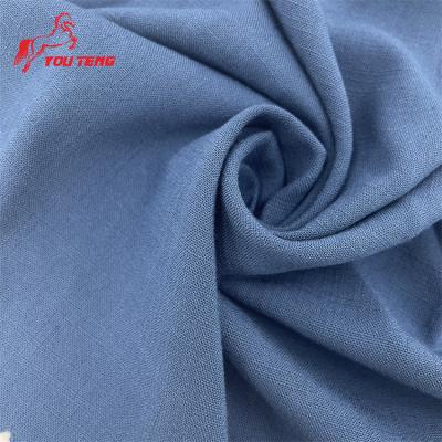 China Wholesale Antistatic 100% Rayon Cotton Blue Plain Dyed Woven Fabric for sale