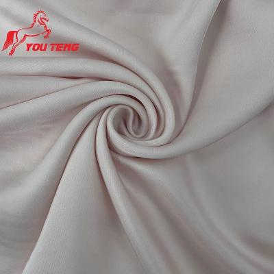 China 240GSM Flame Retardant Silky Soft 100% Polyester Satin Fabric For Dress CEY Color Smooth Shiny Custom Fabrics For Sleep Wear Apparel for sale