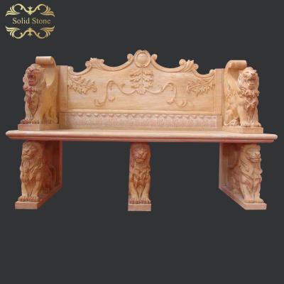 China Contemporary Factory Direct Supply Hand Carved Outdoor Marble Bench for sale