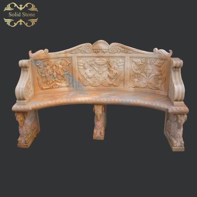 China High Skill Contemporary Hand Carved Curved Shape Marble Church Pew for sale