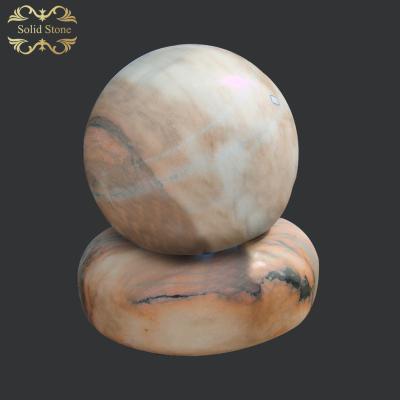 China Modern Beautiful Garden Decorative Natural Stone Marble Ball Fountain for sale