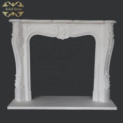 China China Traditional White Marble Fireplace Mantel for sale